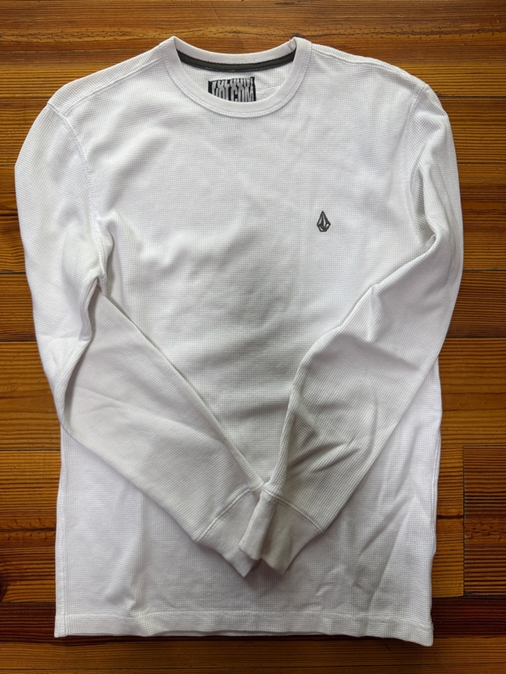 Volcom White Long-Sleeve Waffle Thermal Shirt